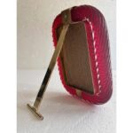 Venetian Red “Torchon” Murano Glass Picture Frame and Unaquered Brass in Barovier Style. - Image 6