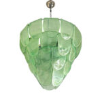 Contemporary Modern Green  "Petals" Murano  Glass Chandelier