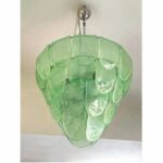 Contemporary Modern Green  "Petals" Murano  Glass Chandelier - Image 2