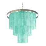 Contemporary Murano Glass Sputnik Chandelier, Mazzega Style in Sea Green Color Italian SimoEng