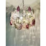 Contemporary Violet “Poliedri” Murano Glass Chandelier in Venini Style - Image 2