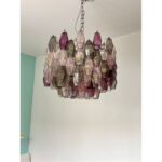 Contemporary Violet “Poliedri” Murano Glass Chandelier in Venini Style - Image 4