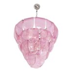 Italian Contemporary Modern Pink  "Petals" Murano Glass Chandelier