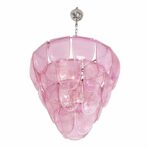 Italian Contemporary Modern Pink  "Petals" Murano Glass Chandelier - Image 5