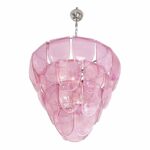 Italian Contemporary Modern Pink  "Petals" Murano Glass Chandelier - Image 3