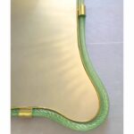 Luxury Italian Green-Wather and Gold-Leaf “Torchon” Mirror Murano Glass by Simoeng - Image 7