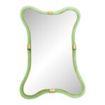 Luxury Italian Green-Wather and Gold-Leaf “Torchon” Mirror Murano Glass by Simoeng