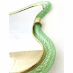 Luxury Italian Green-Wather and Gold-Leaf “Torchon” Mirror Murano Glass by Simoeng - Image 2