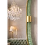 Luxury Italian Green-Wather and Gold-Leaf “Torchon” Mirror Murano Glass by Simoeng - Image 4