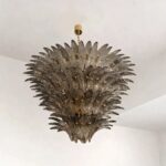 Luxury Venetian Smoked-Fumè “Palmette” Murano Glass Plating Gold Chandelier - Image 2