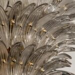 Luxury Venetian Smoked-Fumè “Palmette” Murano Glass Plating Gold Chandelier - Image 3