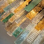 Monumental Italian Rectangular Strip “Listelli” Murano Glass Chandelier - Image 4
