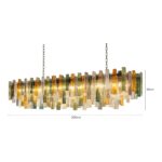 Monumental Italian Rectangular Strip “Listelli” Murano Glass Chandelier - Image 2