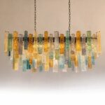 Monumental Italian Rectangular Strip “Listelli” Murano Glass Chandelier - Image 6