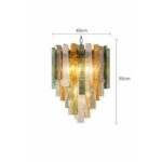 Monumental Italian Rectangular Strip “Listelli” Murano Glass Chandelier - Image 3