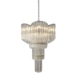 Murano Glass  "Quadriedro" Spyral Italian Chandelier in Decò style