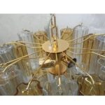 Striking transparent and amber"TRONCHI" Murano Glass gold Chandelier - Image 2
