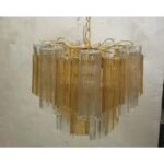 Striking transparent and amber"TRONCHI" Murano Glass gold Chandelier - Image 5