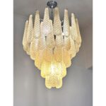 Venetian Amber “Conchiglie” Murano Glass Chrome Chandelier - Image 6