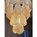 Venetian Amber “Conchiglie” Murano Glass Chrome Chandelier - Image 7