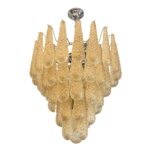 Venetian Amber “Conchiglie” Murano Glass Chrome Chandelier