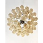 Venetian Amber “Conchiglie” Murano Glass Chrome Chandelier - Image 3