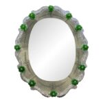 Venetian Murano Glass Oval Floral Wall Mirror – Hand-Carved Italian Art - Image 3