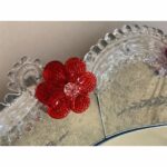 Venetian Murano Glass Oval Red Floral Wall Mirror – Hand-Carved Italian Art - Image 7