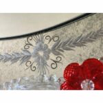 Venetian Murano Glass Oval Red Floral Wall Mirror – Hand-Carved Italian Art - Image 8