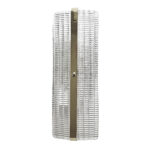 Contemporary "Diamanted" Rectangular Murano Glass Chromed Wall Sconce