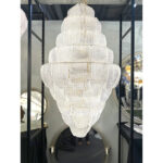 Contemporary Imperial Diamanted Trasparent “Petals” Murano Glass Chandelier by Simoeng - Image 3