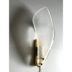 Contemporary Italian Sanded Leave Murano Glass Walls Sconce - A Pair - Image 6