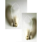 Contemporary Italian Sanded Leave Murano Glass Walls Sconce - A Pair - Image 2
