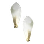 Contemporary Italian Sanded Leave Murano Glass Walls Sconce - A Pair
