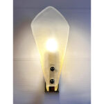Contemporary Italian Sanded Leave Murano Glass Walls Sconce - A Pair - Image 4
