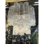Contemporary Murano Glass “Tronchi” Chandelier Burnished Metal Frame - Image 3