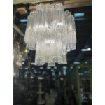 Contemporary Murano Glass “Tronchi” Chandelier Burnished Metal Frame - Image 6
