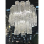 Contemporary Murano Glass “Tronchi” Chandelier Burnished Metal Frame - Image 4