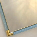 Contemporary Rectangular Light-Blue Mirror With “Torchon-Torciglione ” Murano Glass - Image 4