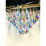 Huge Scenographic Multicolor "Drops" Murano Glass Chandelier by Simoeng - Image 4
