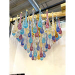 Huge Scenographic Multicolor "Drops" Murano Glass Chandelier by Simoeng - Image 5