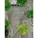 Italian 2000s Venetian Oval Green Floreal Hand-Carving Mirror in Murano Glass Style - Image 5