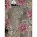 Italian 2000s Venetian Oval Pink Floreal Hand-Carving Mirror in Murano Glass Style - Image 5