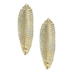 Italian Venetian Gold "Graniglia" Leave Murano Glass Walls Sconce - a Pair