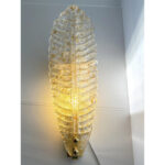 Italian Venetian Gold "Graniglia" Leave Murano Glass Walls Sconce - a Pair - Image 5