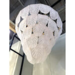 Italian White Graniglia “Petals” Murano Glass Chandelier - Image 2