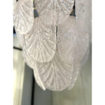 Italian White Graniglia “Petals” Murano Glass Chandelier - Image 5