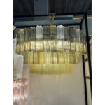 Mid Century Modern Italian Amber and Fumè "Tronchi" Murano Glass Chandelier by Simoeng - Image 6