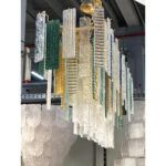 Monumental Italian Rectangular Strip “Listelli” Murano Glass Chandelier by Simoeng - Image 2