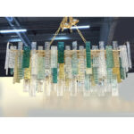 Monumental Italian Rectangular Strip “Listelli” Murano Glass Chandelier by Simoeng - Image 8
